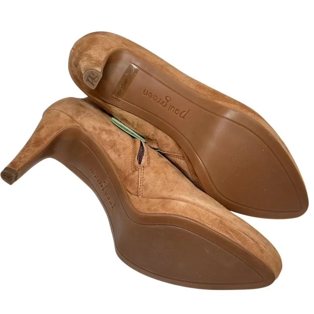 Paul Green‎ Elle Tan Suede Leather Heeled Booties US 8.5 New